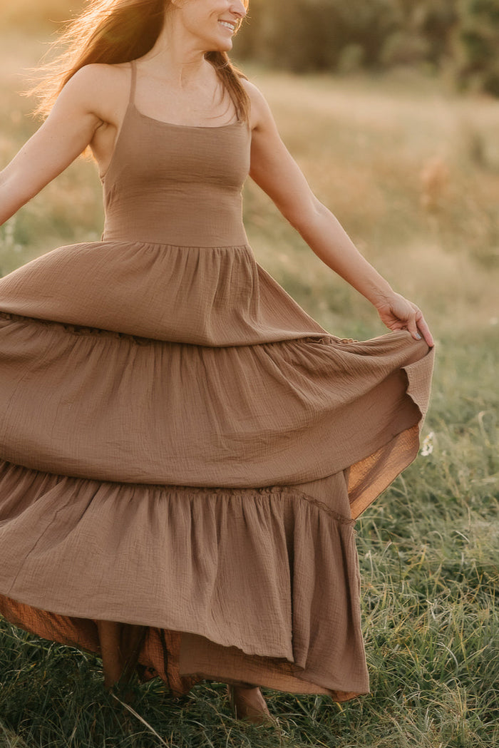 INDIE BLUE Women Women's Wendy Dress (mocha muslin)