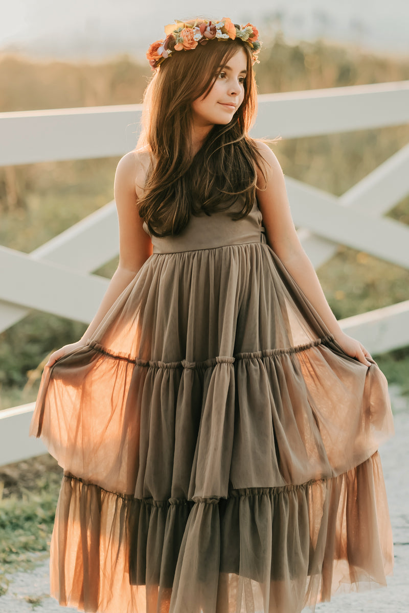 Wendy Tulle Dress (mocha)