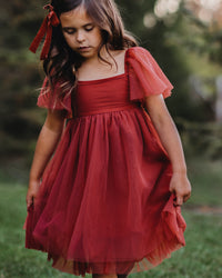 Fawn Dress (venetian red tulle) FINAL SALE