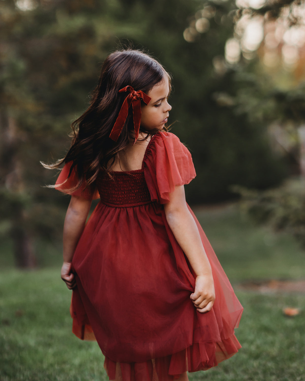 Fawn Tulle Dress (venetian red)