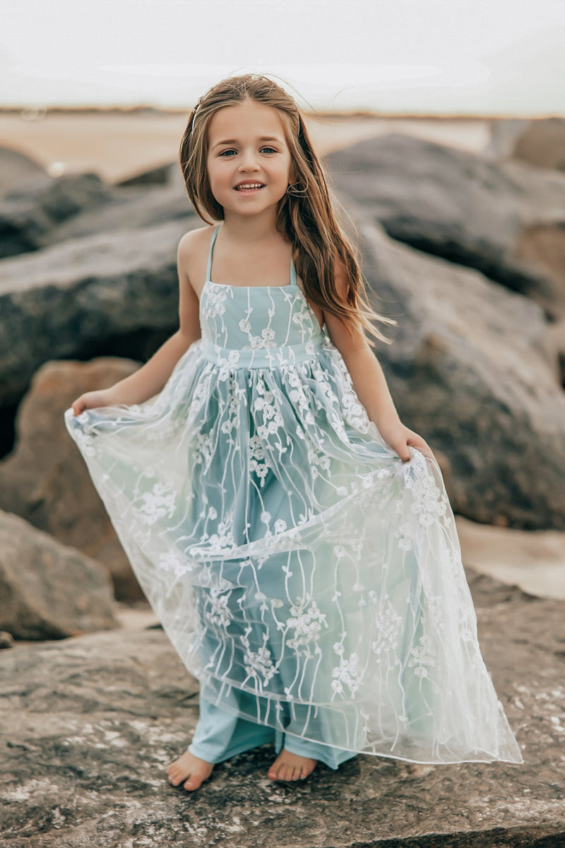 lace and beads fiona dress Fiona Lace Dress (coastal blue) 12-14Y