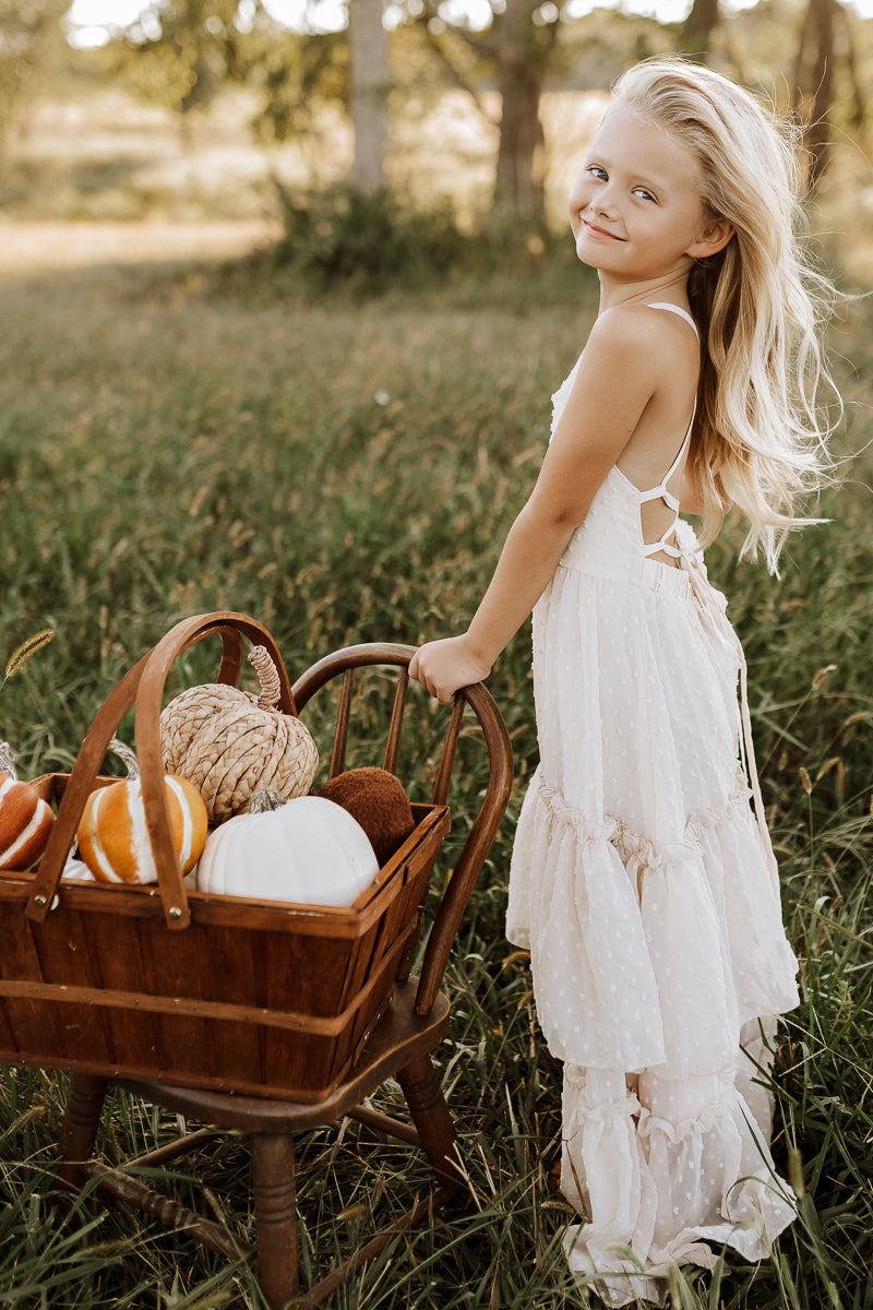 Wendy Dress (natural swiss dot) – INDIE BLUE