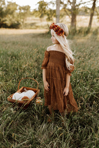 INDIE BLUE Dresses Karina Dress (mocha chiffon)