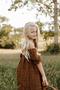 INDIE BLUE Dresses Karina Dress (mocha chiffon)