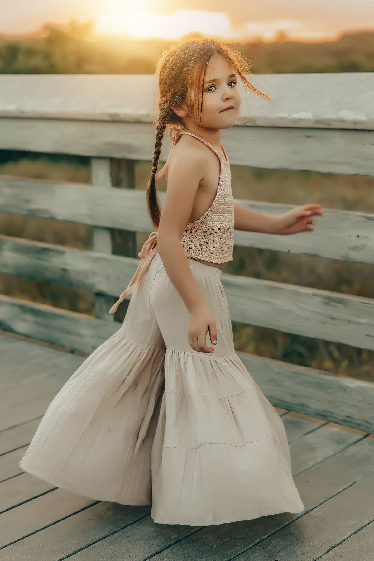 SS Girl's Bottoms Bella Maxi Pants (latte muslin)