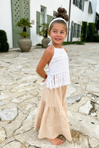 SS Girl's Bottoms Bella Maxi Pants (latte muslin)