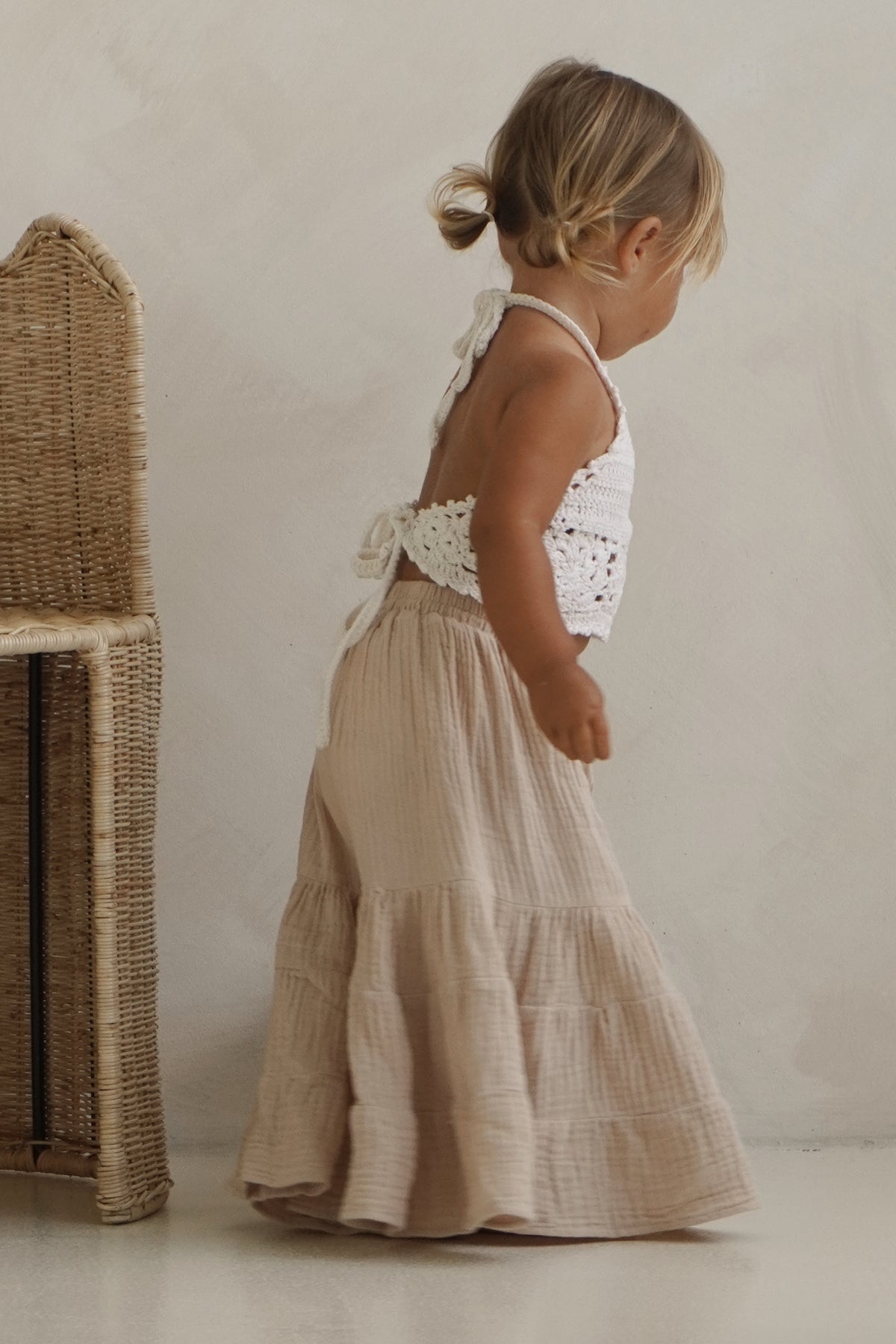 INDIE BLUE Girl's Top Chloe Halter (white)