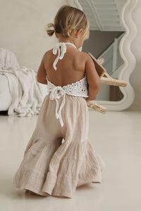 INDIE BLUE Girl's Top Chloe Halter (white)