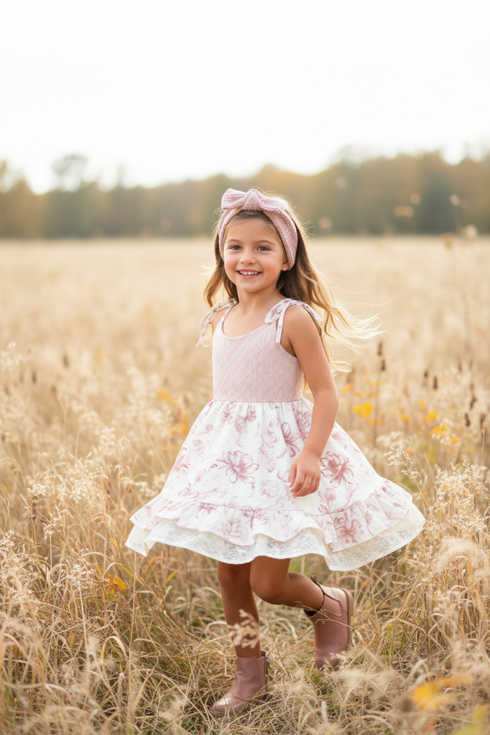 Everleigh Dress (floret pink) 10Y Everleigh Dress (floret pink) 10Y