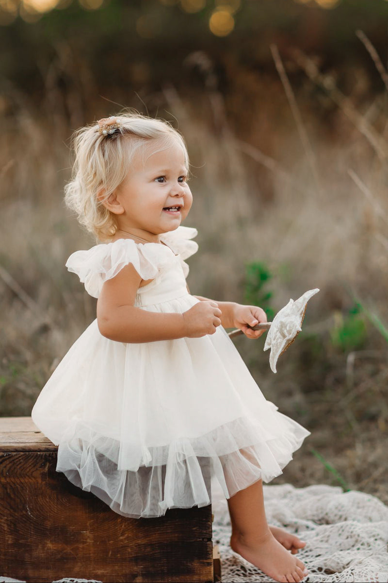 Fawn Dress (antique ivory tulle) 10-12Y