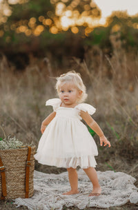 SS Girl's Dress Fawn Dress (antique ivory tulle)