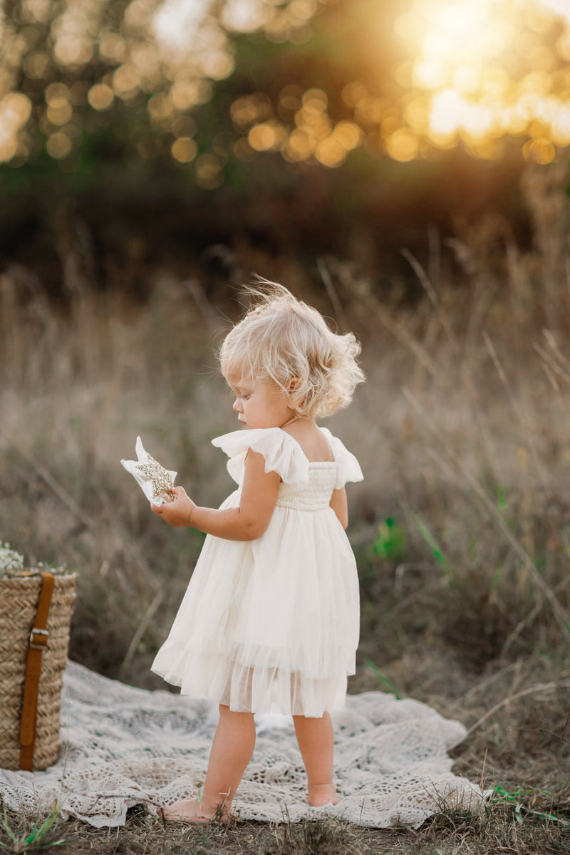 Fawn Dress (antique ivory tulle) 10-12Y