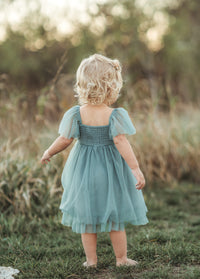 SS Girl's Dress Fawn Dress (soft teal tulle)