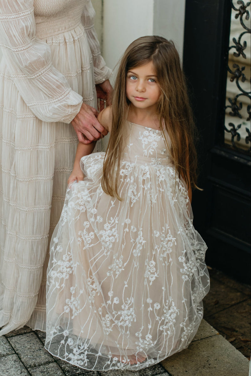 Fiona Lace Dress (natural) 12-14Y