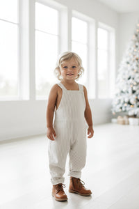 SS Boy's Romper Grady Romper (desert pinstripe linen) Holiday