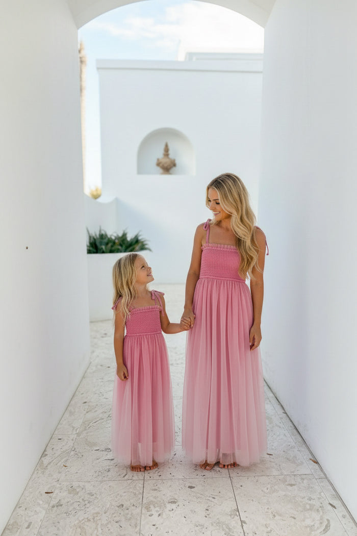 SS Girl's Dress Isa Maxi (pink ombre tulle)