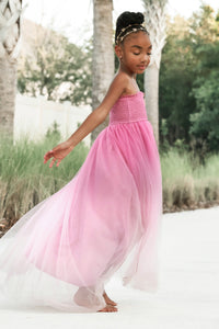 SS Girl's Dress Isa Maxi (pink ombre tulle)