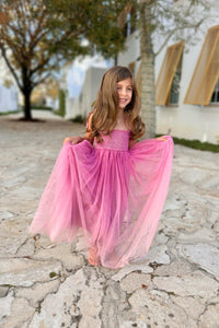 SS Girl's Dress Isa Maxi (pink ombre tulle)