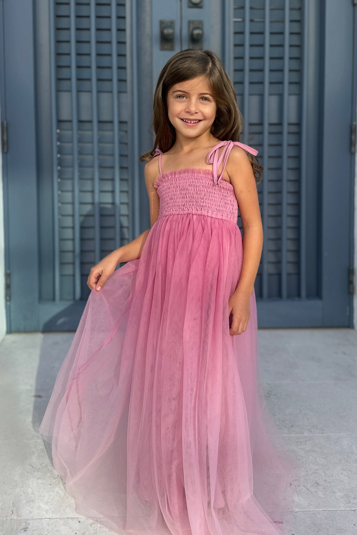 SS Girl's Dress Isa Maxi (pink ombre tulle)