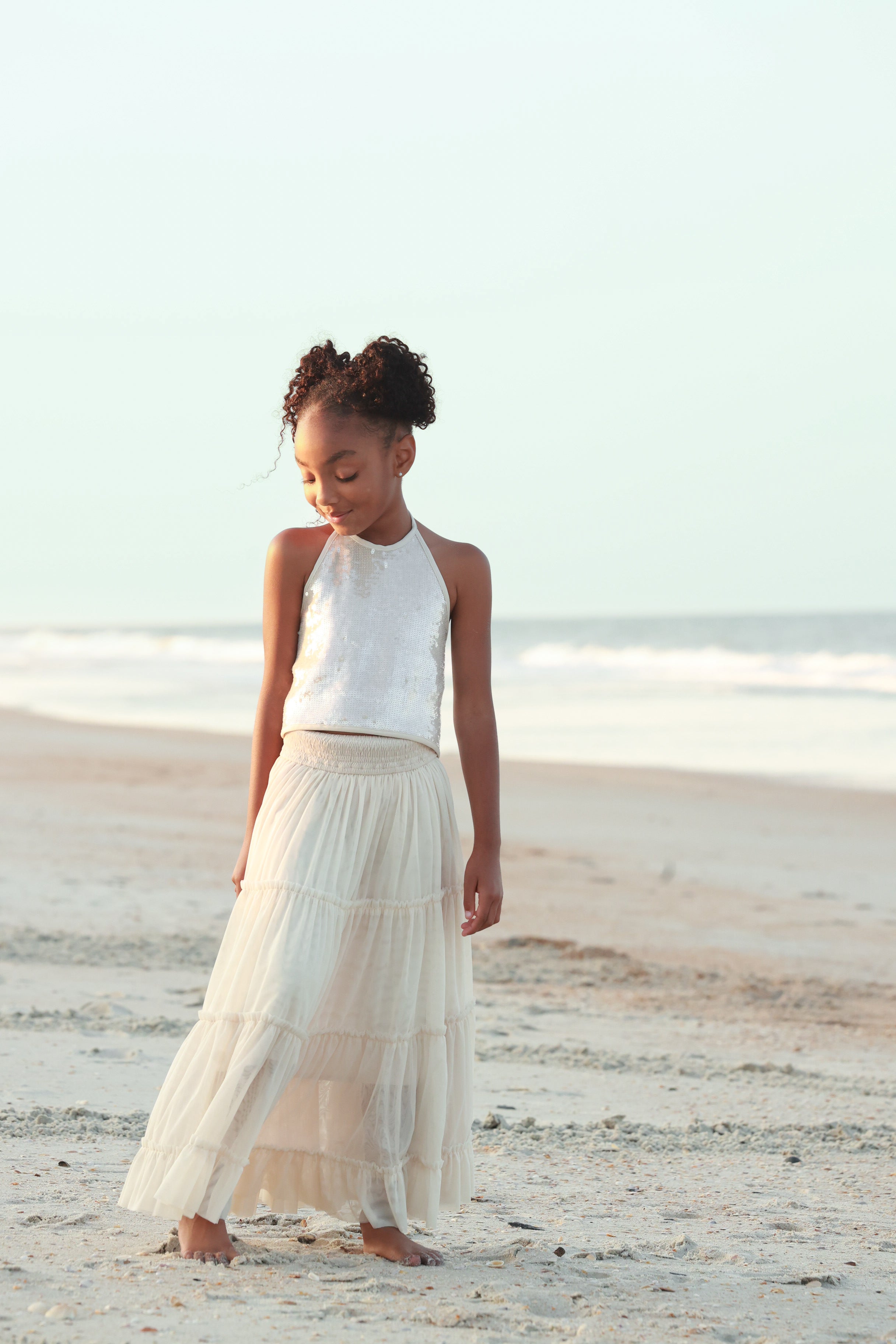 Bluelea ブルレアTulle tiered skirt チュール　白　38 Jolie Skirt (natural tulle) – INDIE BLUE