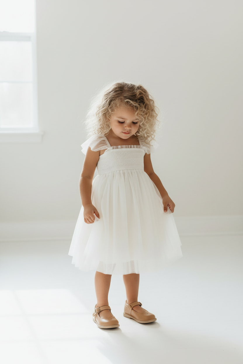 SS Girl's Dress Juliet Dress (antique ivory tulle)