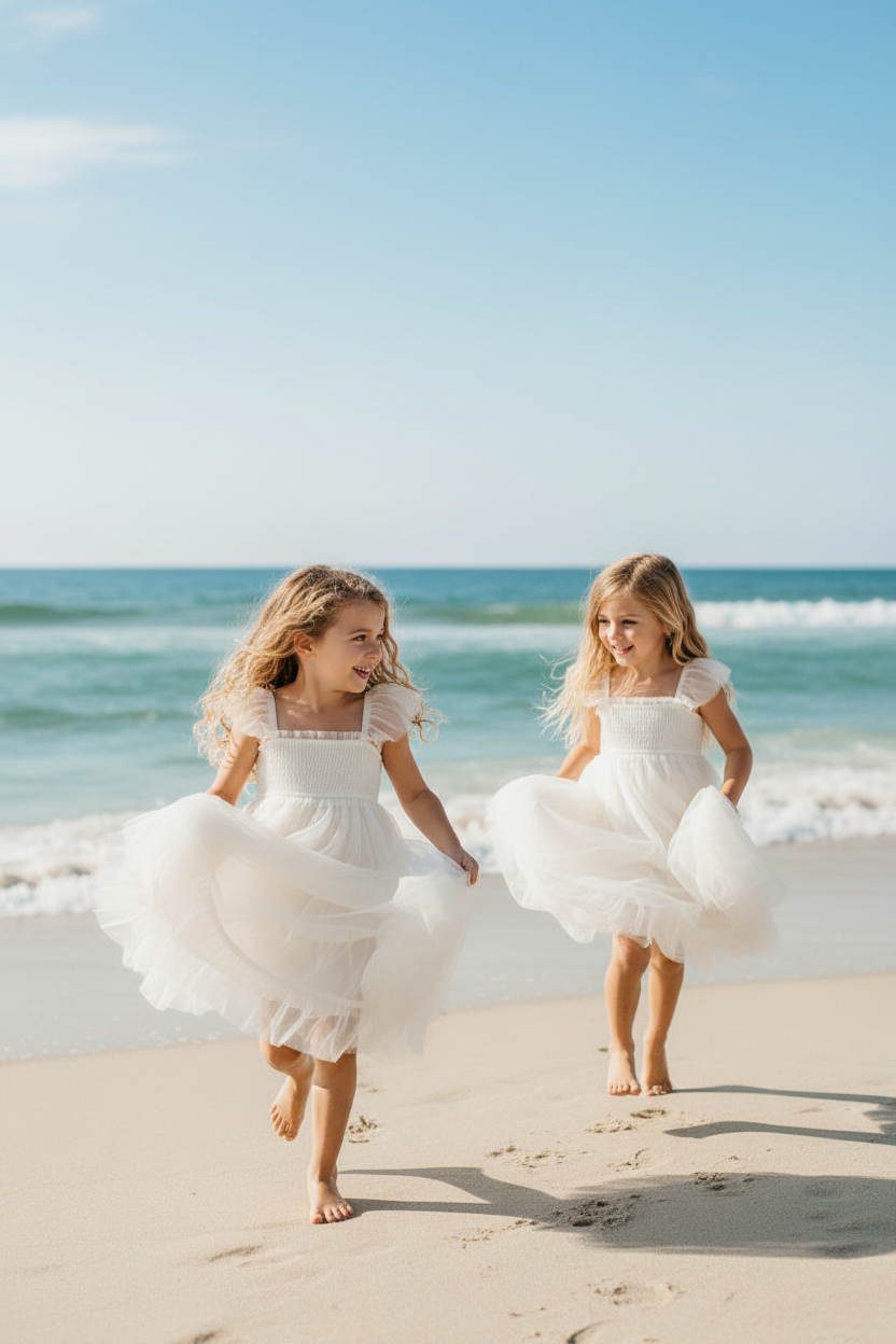 SS Girl's Dress Juliet Dress (antique ivory tulle)