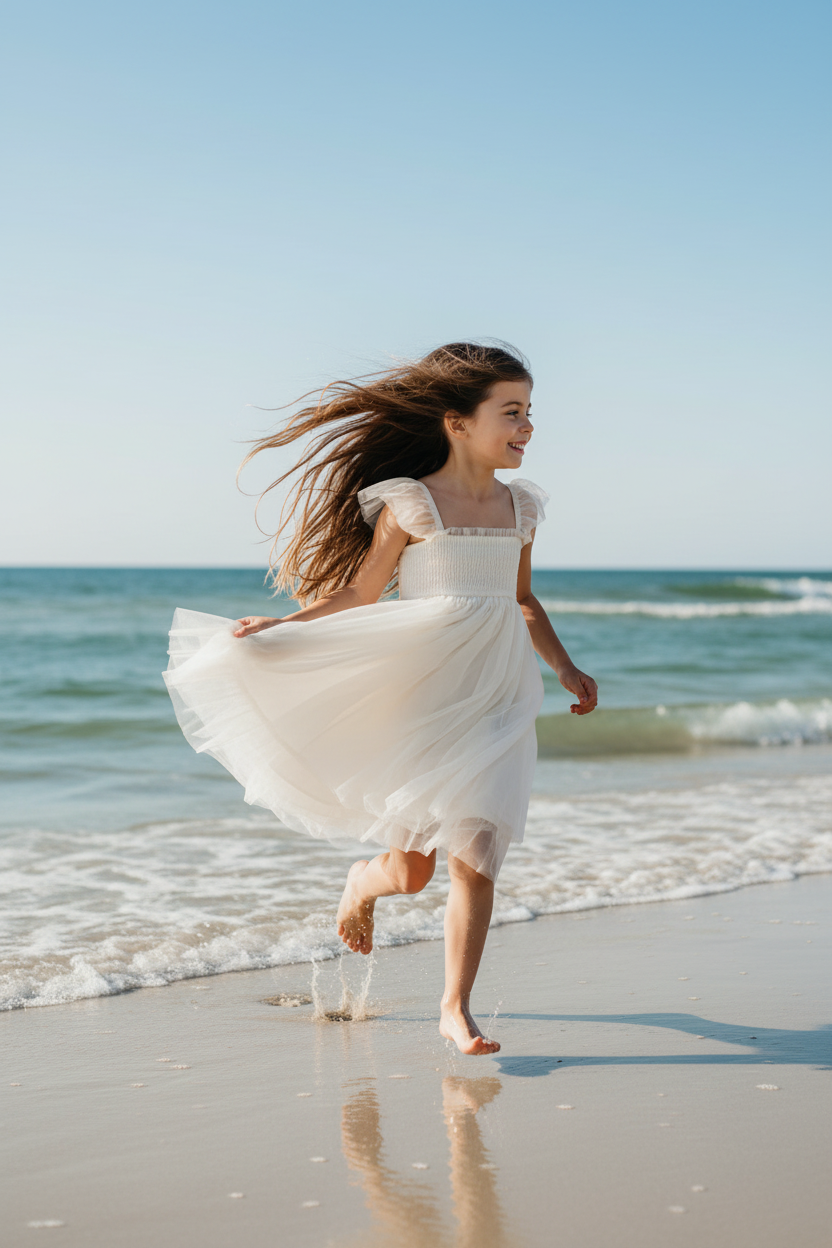 SS Girl's Dress Juliet Dress (antique ivory tulle)