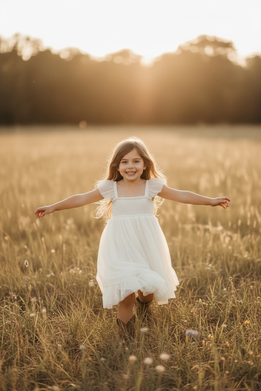 SS Girl's Dress Juliet Dress (antique ivory tulle)