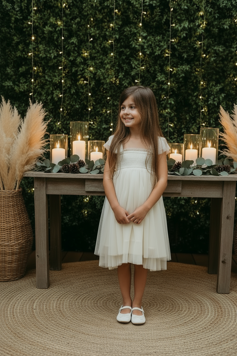 SS Girl's Dress Juliet Dress (antique ivory tulle)