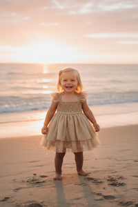 SS Girl's Dress Juliet Dress (sequin gold tulle)