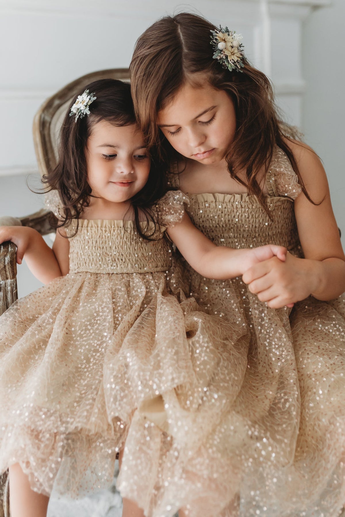 SS Girl's Dress Juliet Dress (sequin gold tulle)