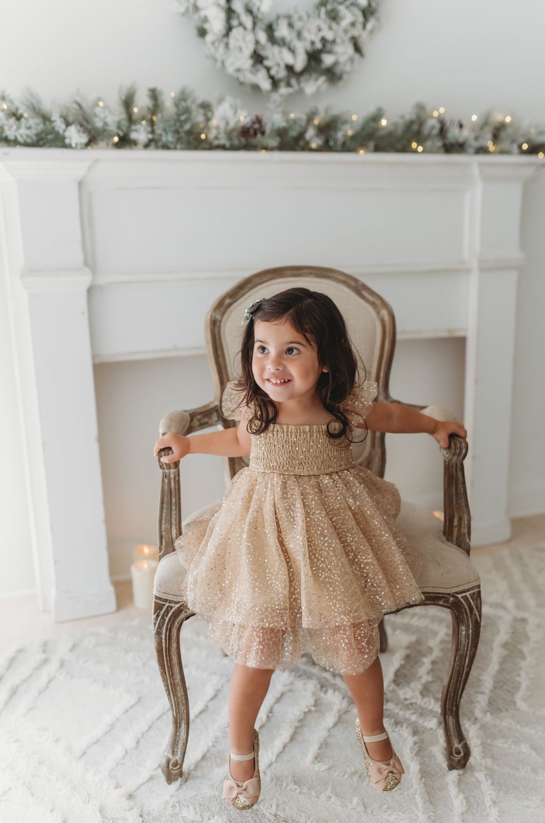 SS Girl's Dress Juliet Dress (sequin gold tulle)