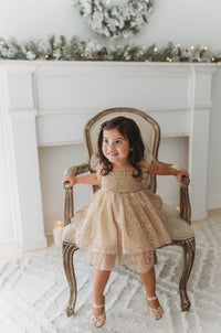 SS Girl's Dress Juliet Dress (sequin gold tulle)