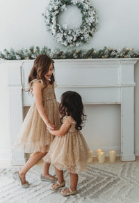 SS Girl's Dress Juliet Dress (sequin gold tulle)
