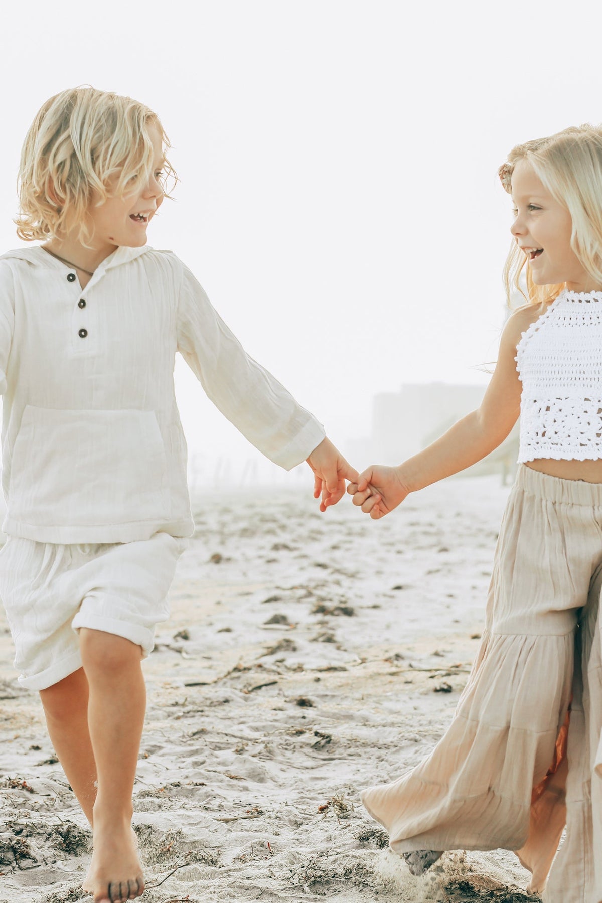 SS Boy's Top Knox Hoodie (light ivory muslin)