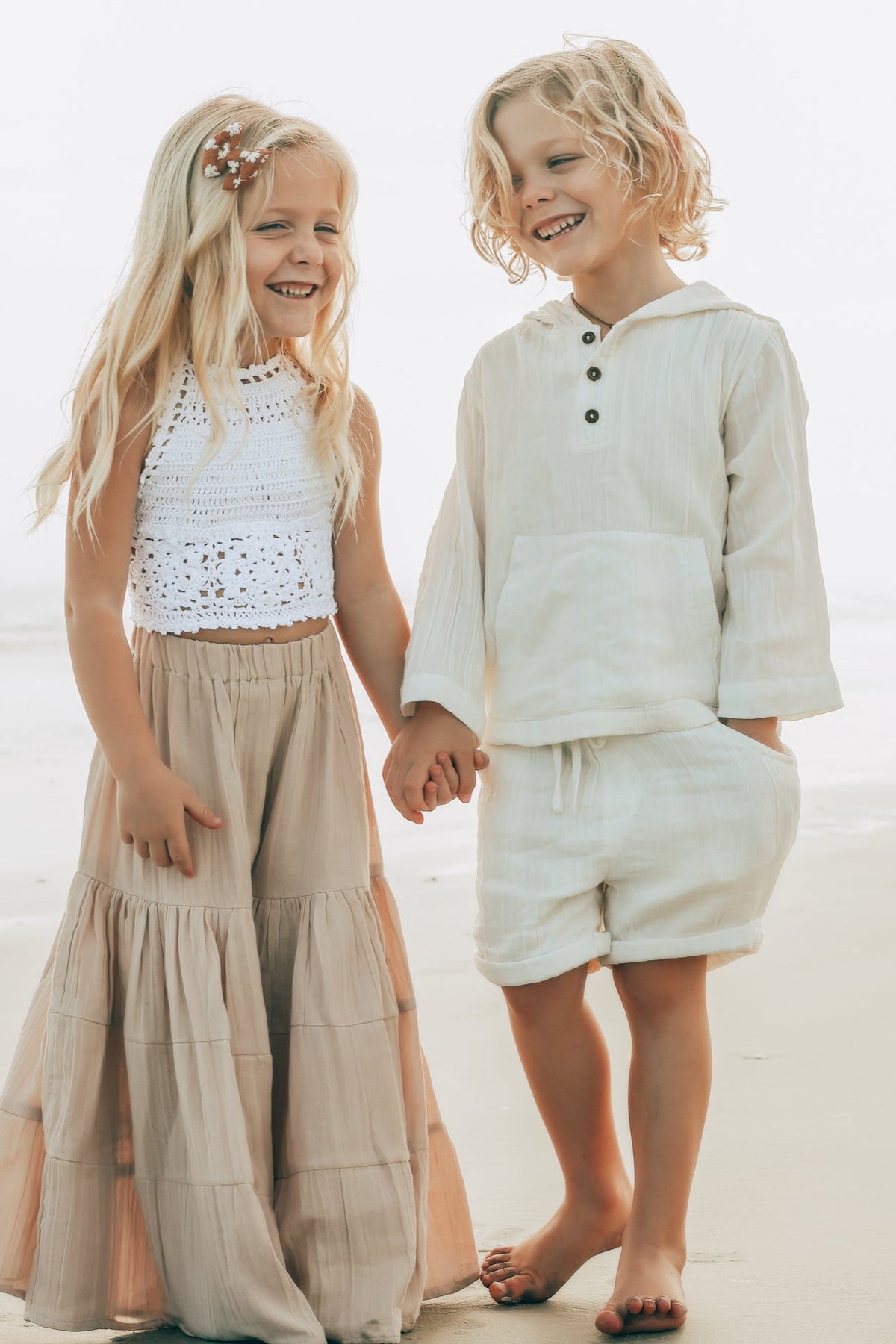 SS Boy's Top Knox Hoodie (light ivory muslin)