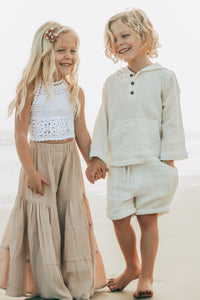 SS Boy's Top Knox Hoodie (light ivory muslin)