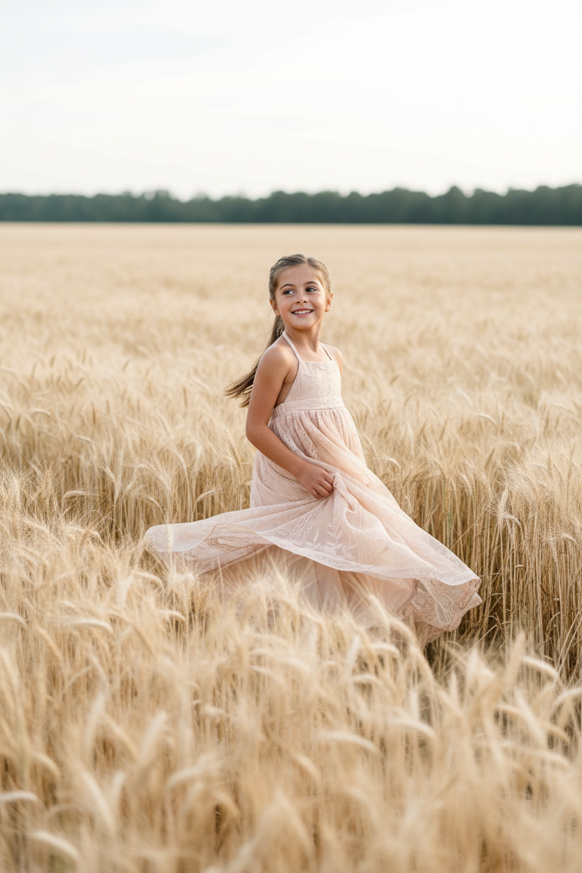 SS Girl's Dress Madeline Lace Dress (natural pink)