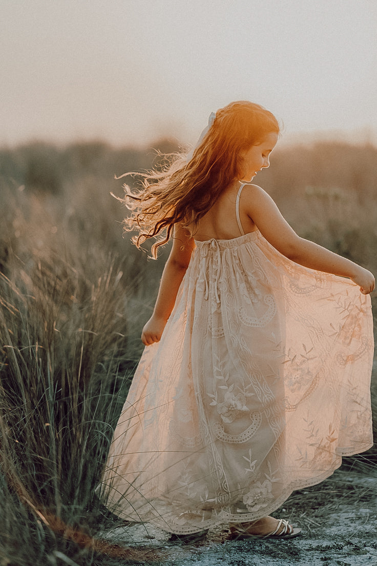 Madeline Lace Dress (natural pink)  INDIE BLUE