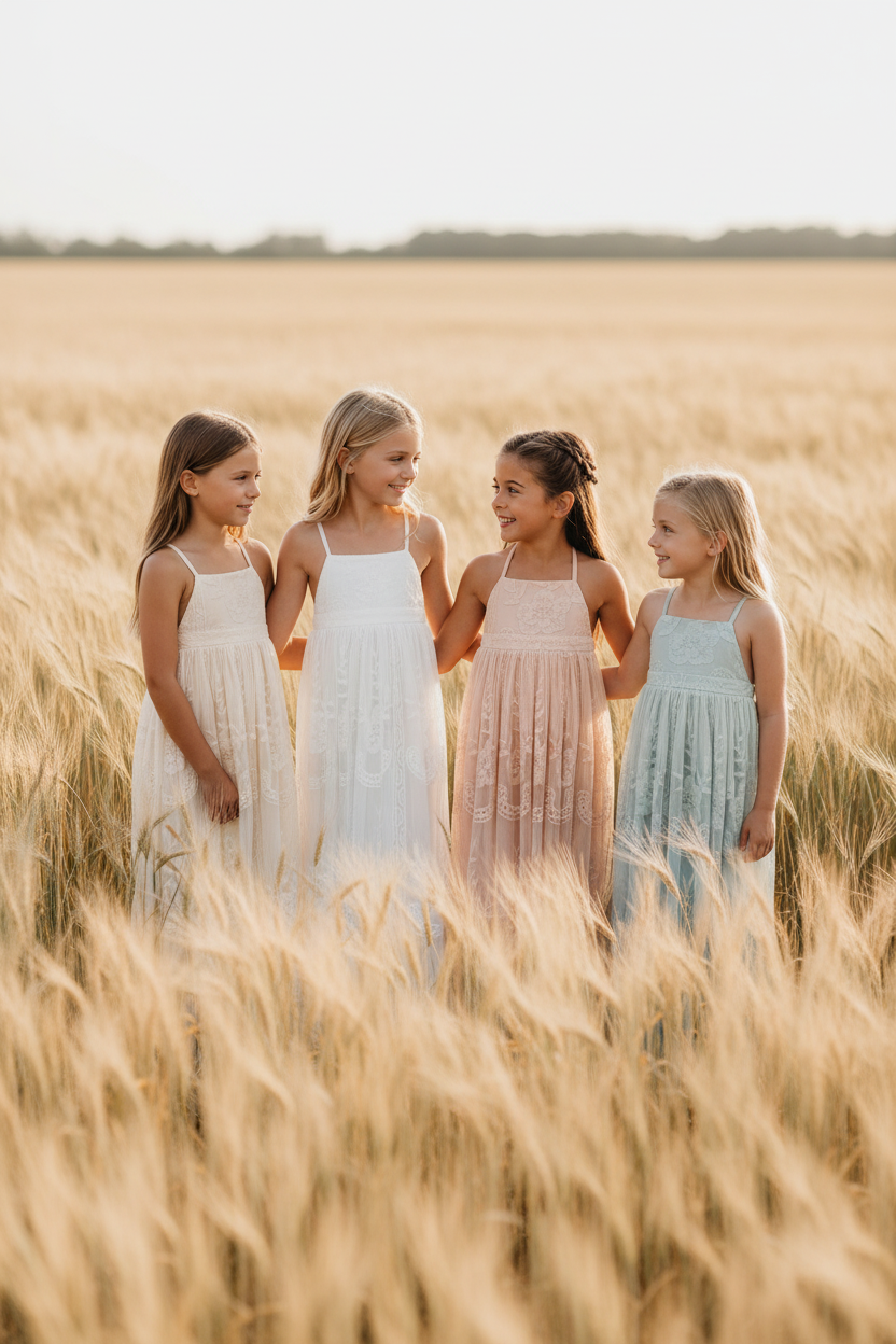 SS Girl's Dress Madeline Lace Dress (natural pink)