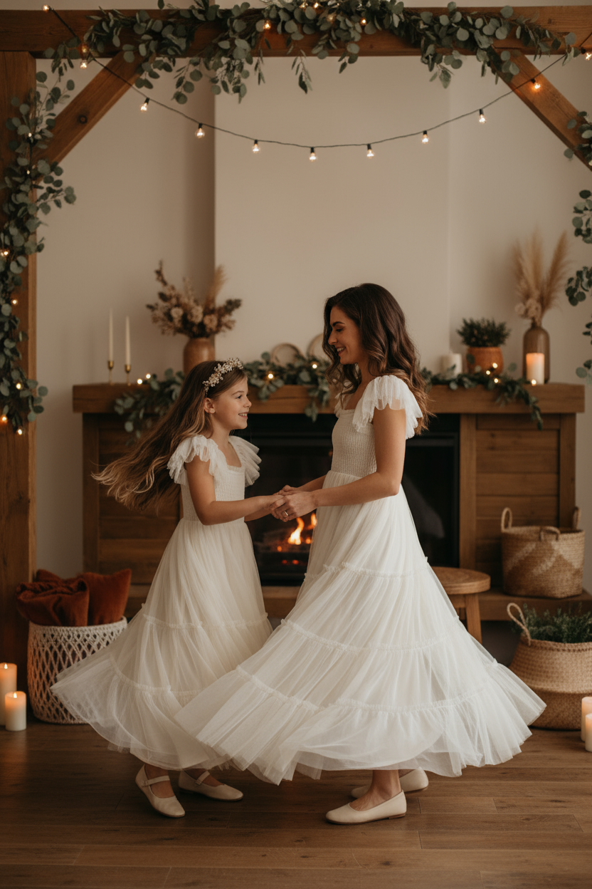 SS Girl's Dress Marabella Dress (antique ivory tulle)