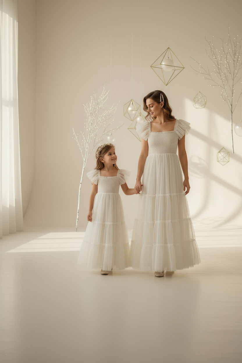 SS Girl's Dress Marabella Dress (antique ivory tulle)