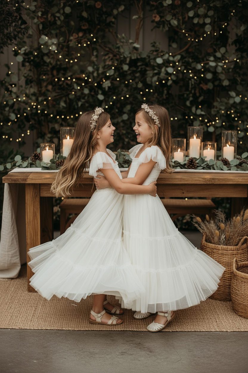 SS Girl's Dress Marabella Dress (antique ivory tulle)