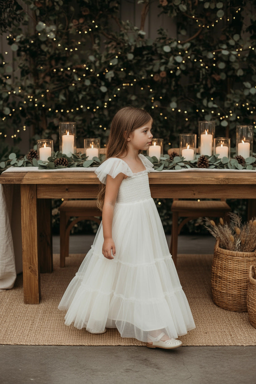 SS Girl's Dress Marabella Dress (antique ivory tulle)