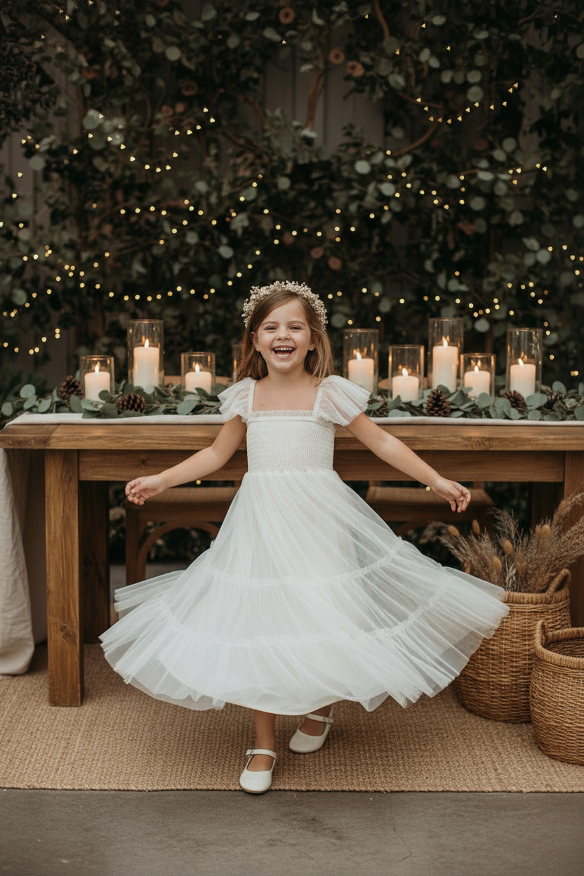 SS Girl's Dress Marabella Dress (antique ivory tulle)