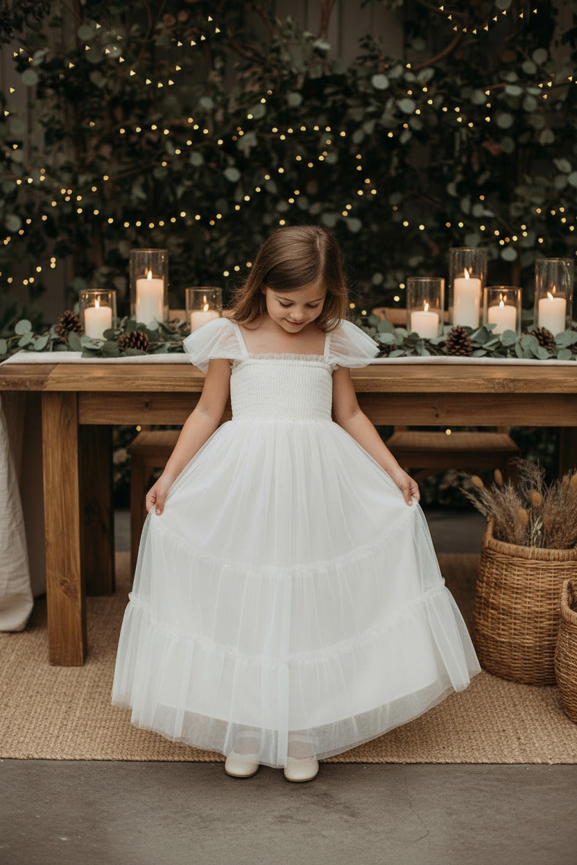 SS Girl's Dress Marabella Dress (antique ivory tulle)