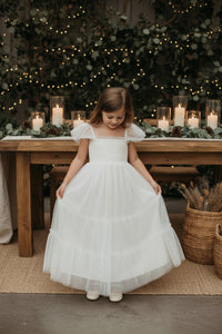 SS Girl's Dress Marabella Dress (antique ivory tulle)