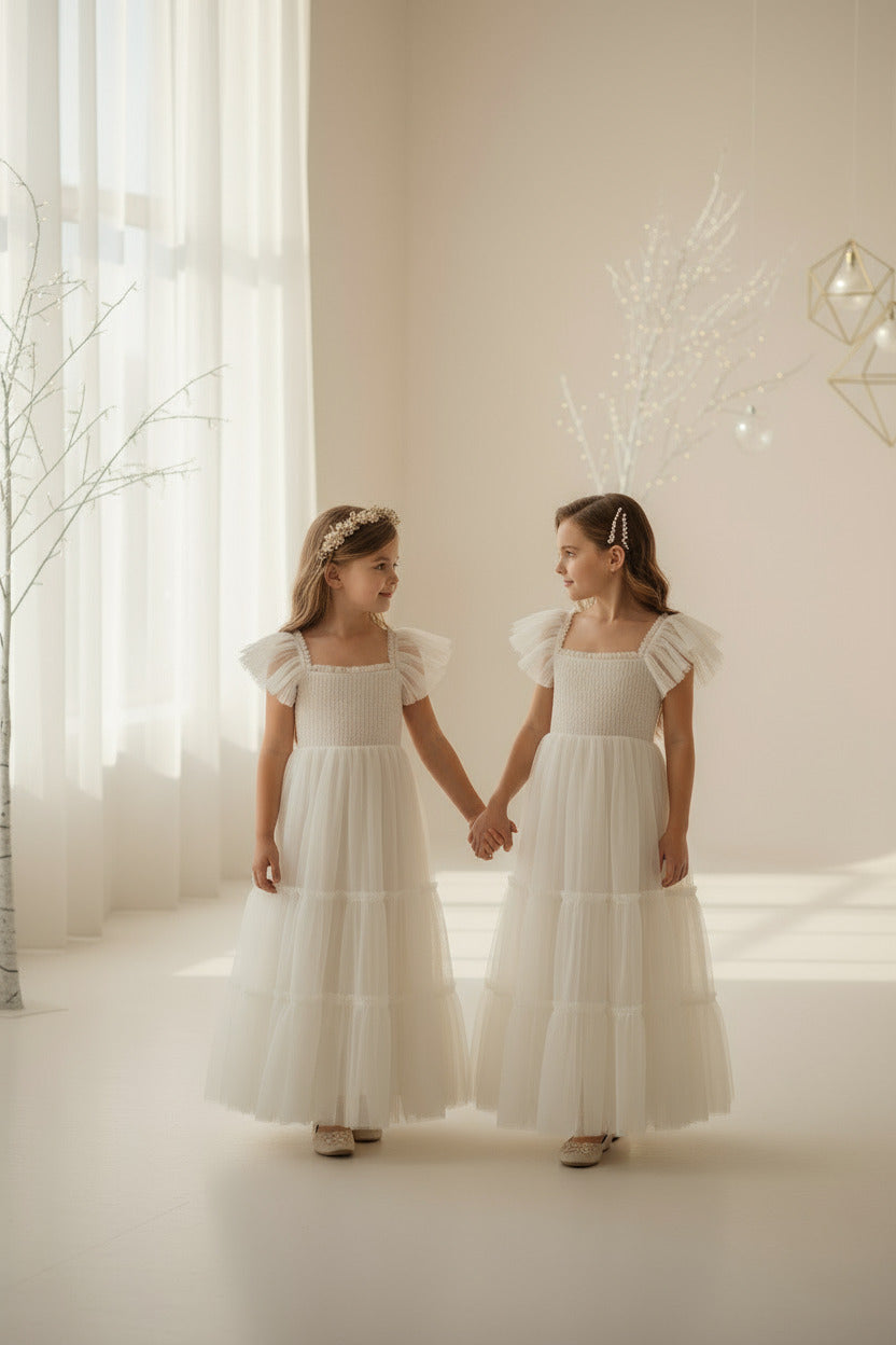 SS Girl's Dress Marabella Dress (antique ivory tulle)