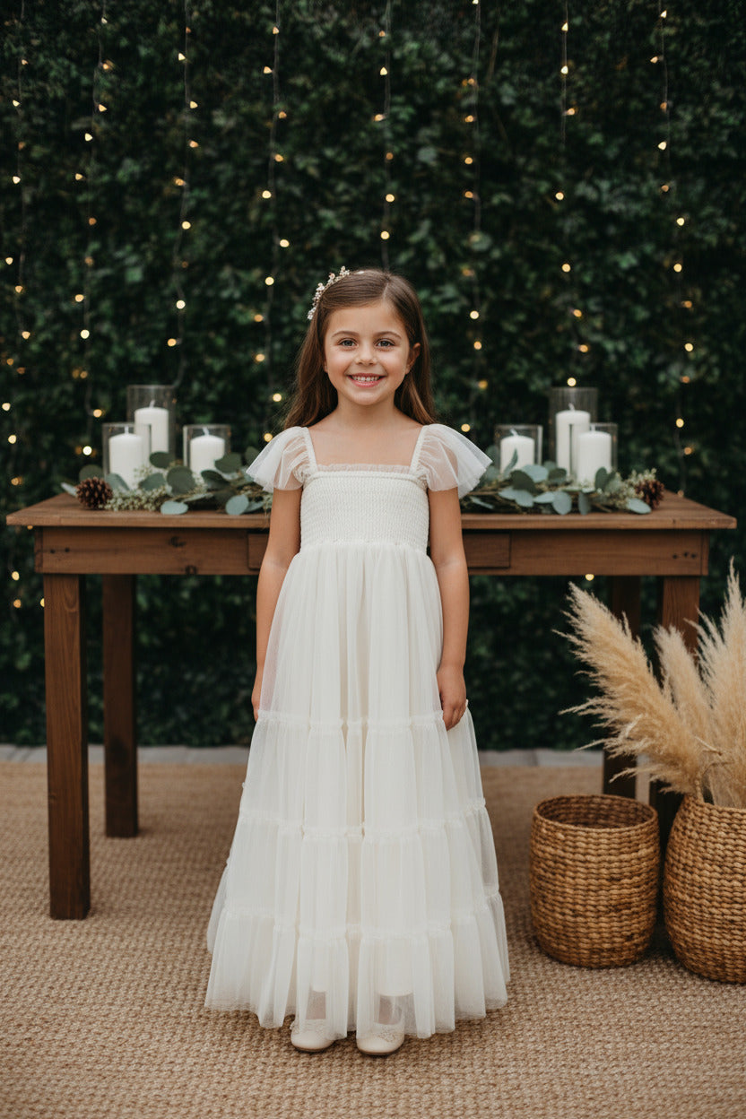 SS Girl's Dress Marabella Dress (antique ivory tulle)