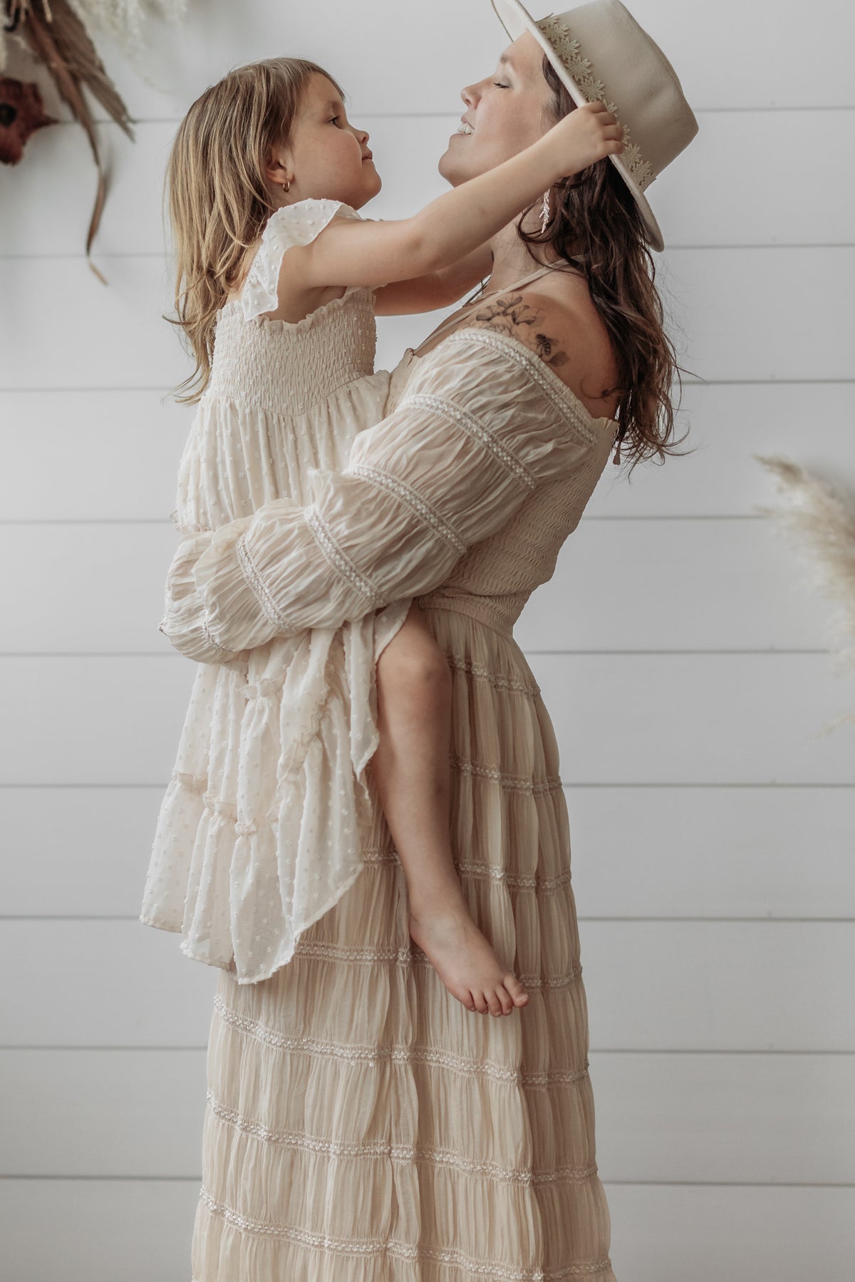 SS Girl's Dress Marabella Dress (natural swiss dot)